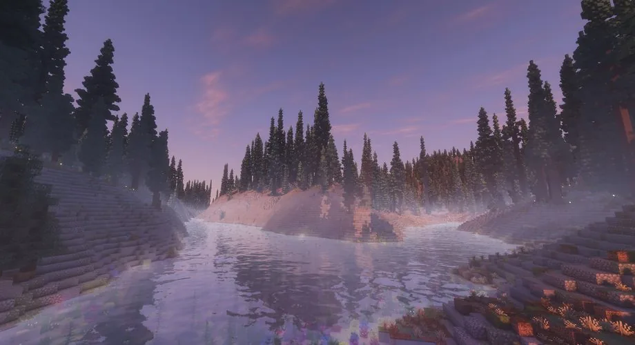 A river winding between wooded hills in Olzhar